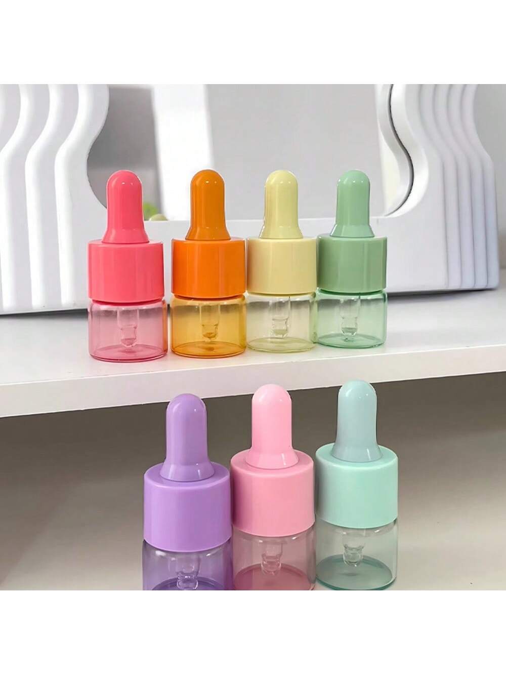 Juice Bottle Dropper - 5 Adet 5ml 10ml Renkli Cam